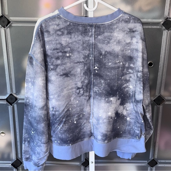 Pilcro Scenic Mountain Crew Neck Sweatshirt from Anthropologie Blue Pattern Sz L - Picture 8 of 13